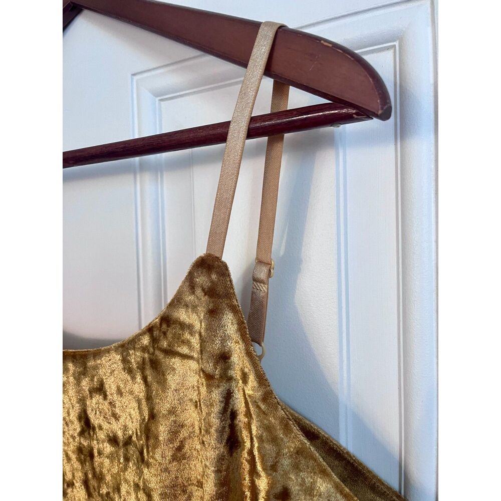 NWT 7th element gold velvet tank camisole adjustable straps 1X/XL - Picture 4 of 7